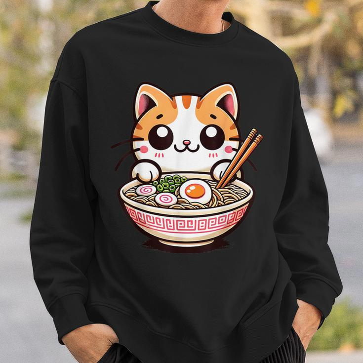Ramen Cat Kawaii Anime Cat Ramen Lover Sweet Sweatshirt Gifts for Him