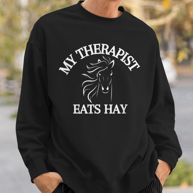 My Therapist Eats Hay Lustiger Pferdeliebhaber Sweatshirt Geschenke für Ihn