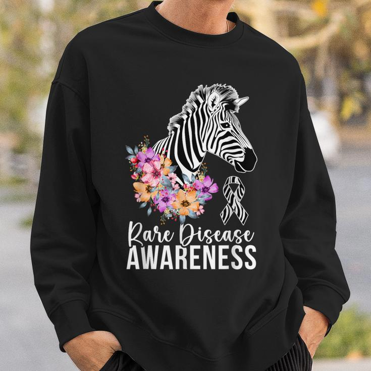 Rare Disease Awareness Zebra Rare Disease Warrior Sweatshirt Gifts for Him