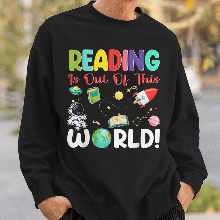 Reading Is Out Of This World Space Book World Book Day 2024 Sweatshirt Gifts for Him