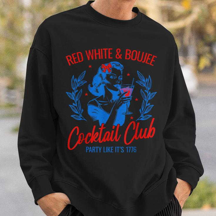 Red White And Boujee Vintage Cocktail Drinking 4Th Of July Sweatshirt Gifts for Him