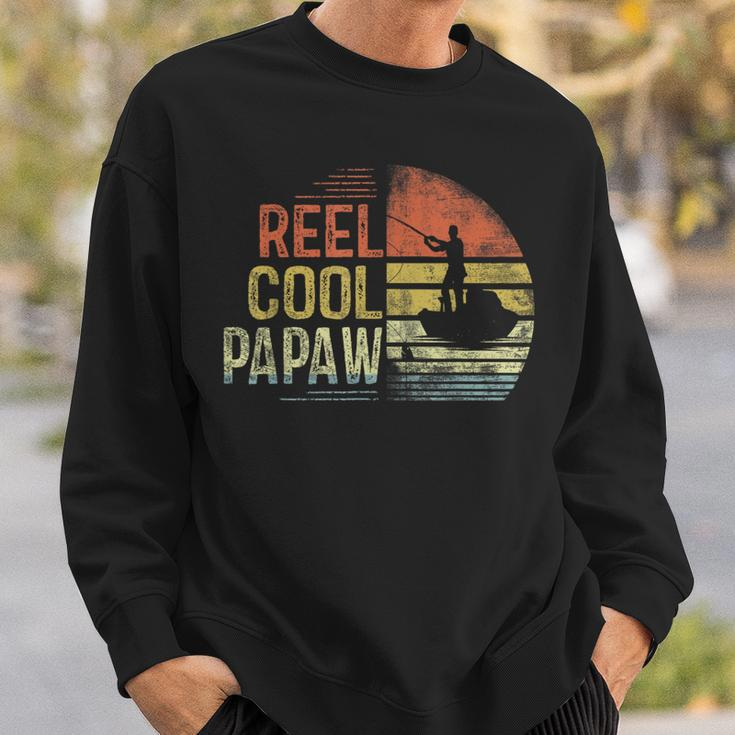 Reel Cool Papaw Fishing Papaw Birthday Vintage Sweatshirt Gifts for Him