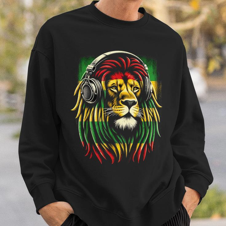 Reggae Lion Roar Rasta With Headphones Sweatshirt Gifts for Him