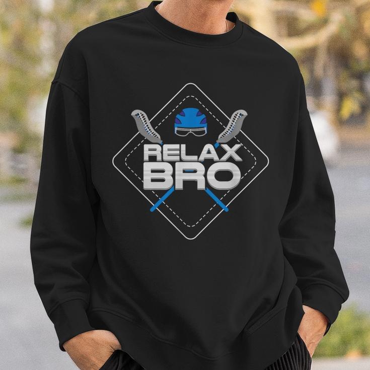 Relax Bro Lax Life & Lacrosse Player Sweatshirt Gifts for Him
