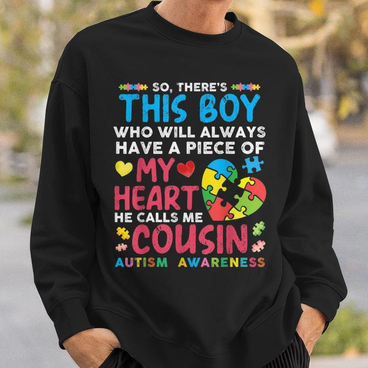 There's This Boy He Calls Me Cousin Autism Awareness Sweatshirt Gifts for Him