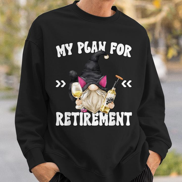 Retired Cat Dad Gnome Retirement Plan For Cat Grandpa Life Sweatshirt Gifts for Him