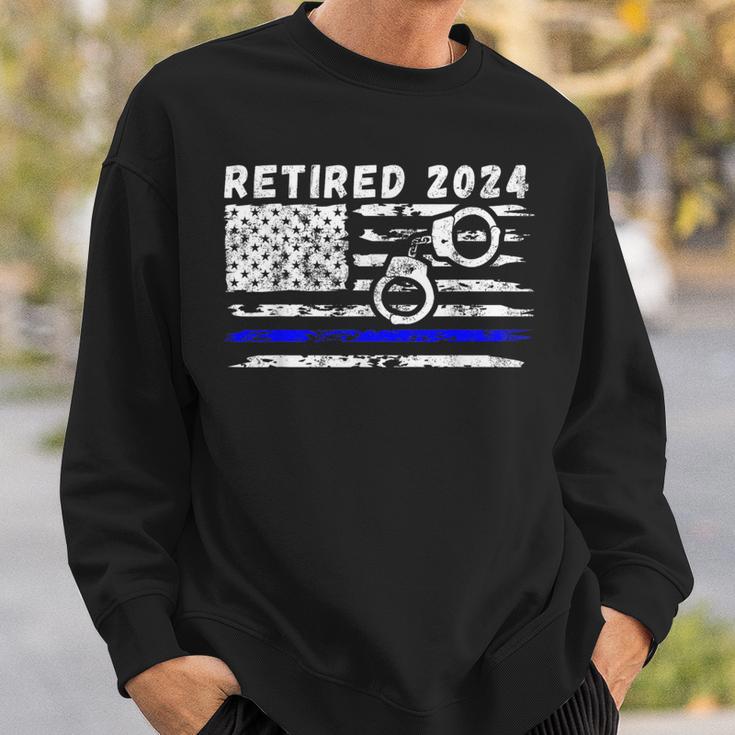 Retired Police Officer 2024 Retirement Sweatshirt Gifts for Him