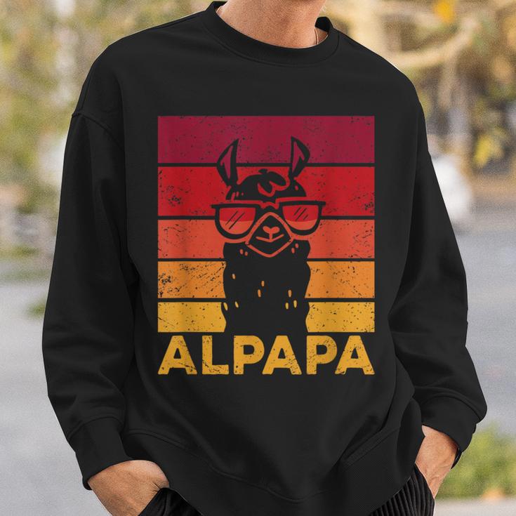 Retro Alpapaatertag Bester Papa Alpaka Sweatshirt Geschenke für Ihn