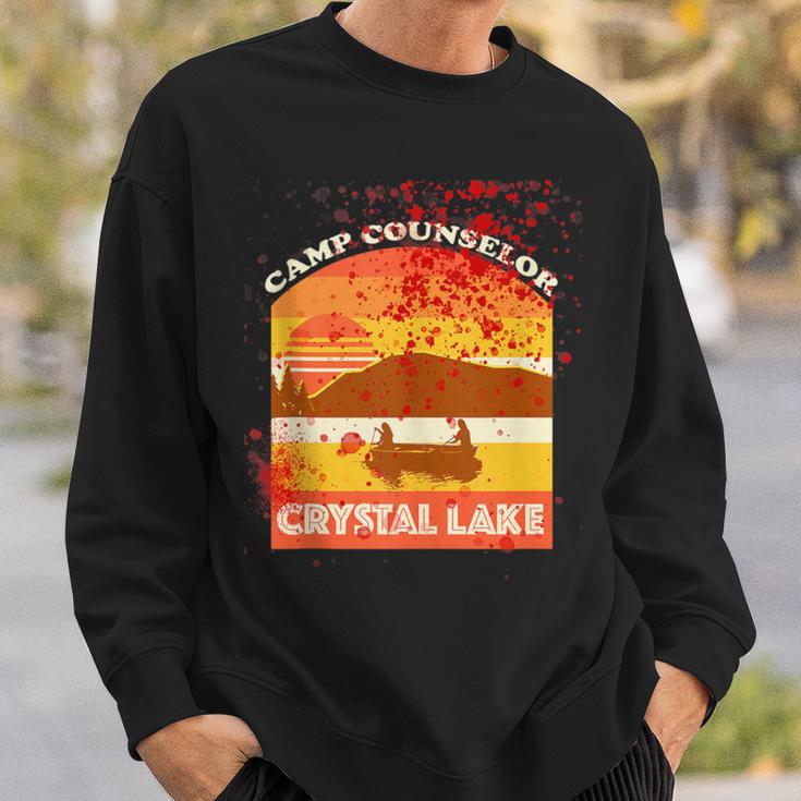 Retro Camp Counselor Crystal Lake With Blood Stains Sweatshirt Gifts for Him