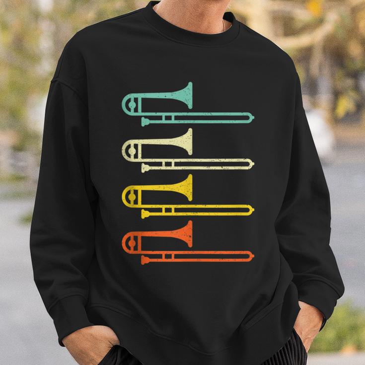 Retro Distressed Trombone Sweatshirt Gifts for Him