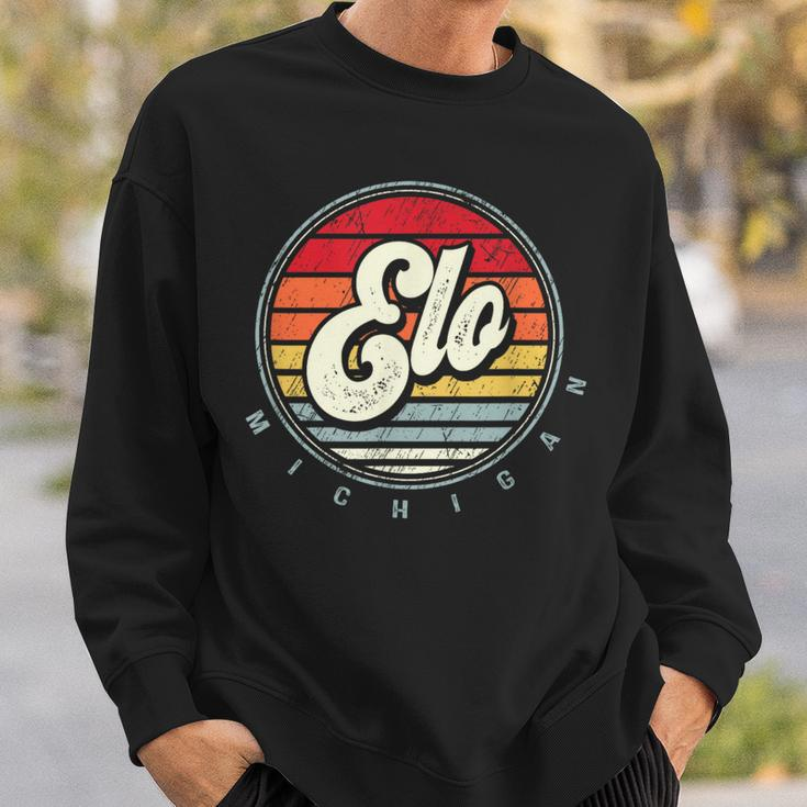 Retro Elo Home State Cool 70S Style Sunset Sweatshirt Gifts for Him