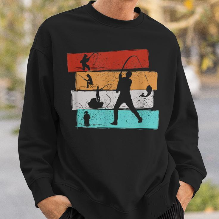 Retro Fishing For Angler Sweatshirt Geschenke für Ihn