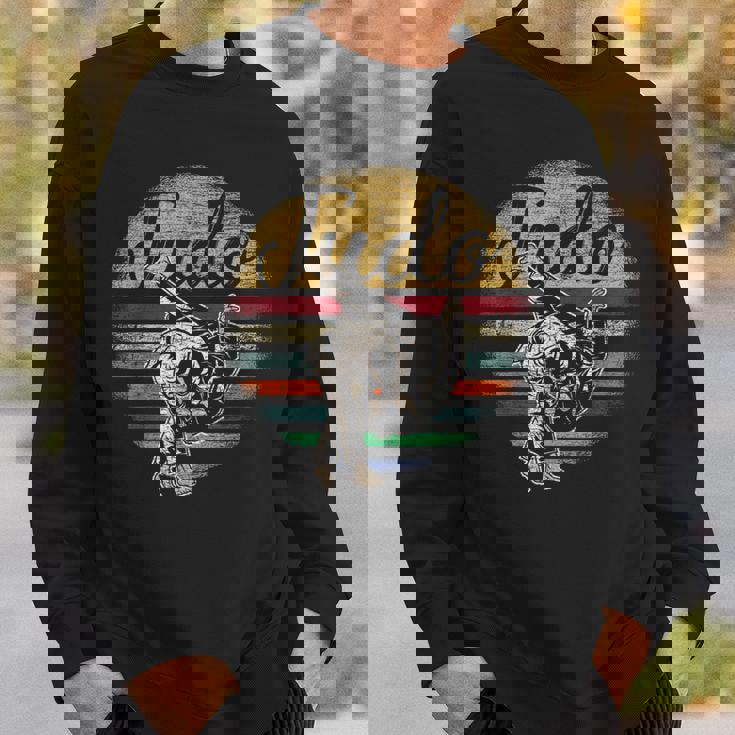 Retro Judo Kampfsport-Sweatshirt, Vintage Streifen & Wurfgrafik Tee Geschenke für Ihn