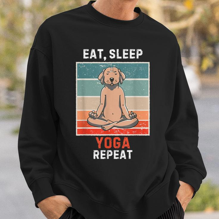 Retro Labrador Dog Eat Sleep Yoga Repeat Vintage Yoga Sweatshirt Gifts for Him