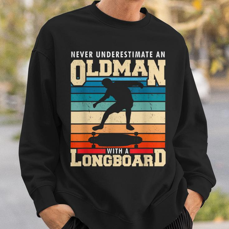 Retro Longboarder Longboard Sweatshirt Geschenke für Ihn