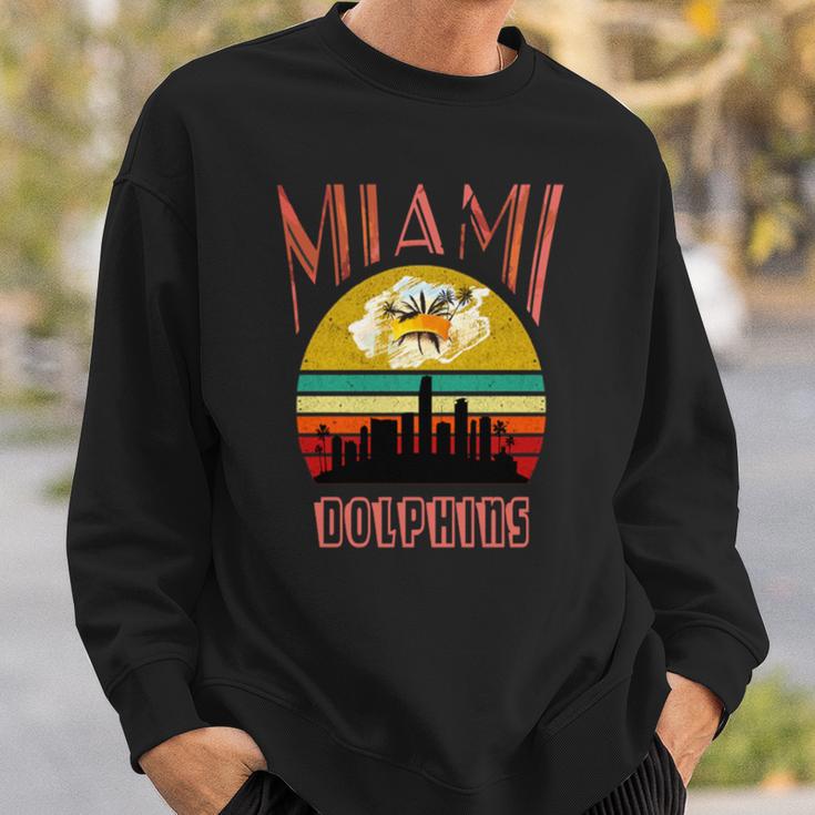 Retro Miami Vintage Dolphin Miami Area Dolphin Sweatshirt Gifts for Him