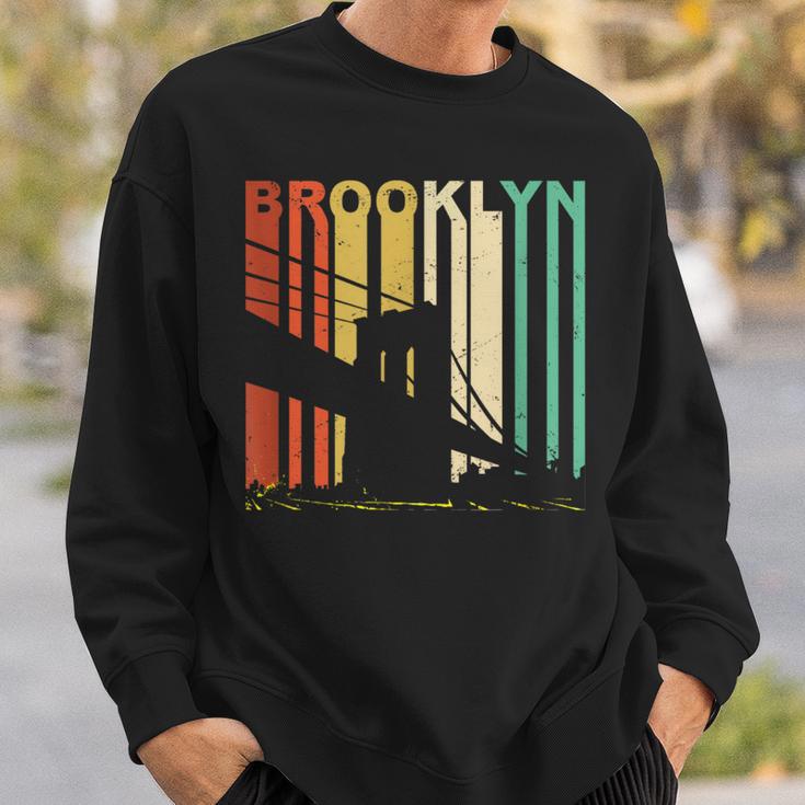 Retro New York Brooklyn Bridge Vintage City Skyline Nyc Ny Sweatshirt Gifts for Him