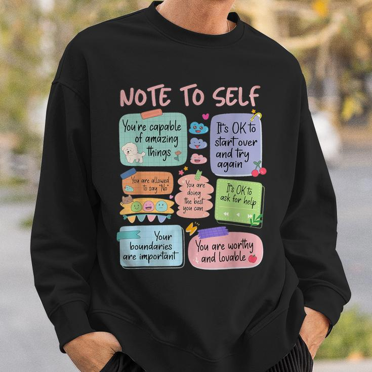 Retro Note To Self School Counselor Mental Health Sweatshirt Gifts for Him