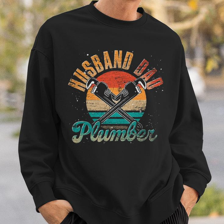 Retro Plumbing Daddy Fathers Day Husband Dad Plumber Sweatshirt Gifts for Him
