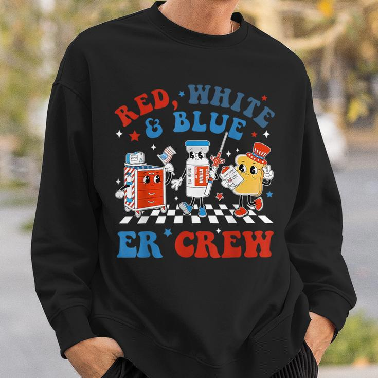 Retro Red White Blue Er Crew Emergency Room 4Th Of July Sweatshirt Gifts for Him