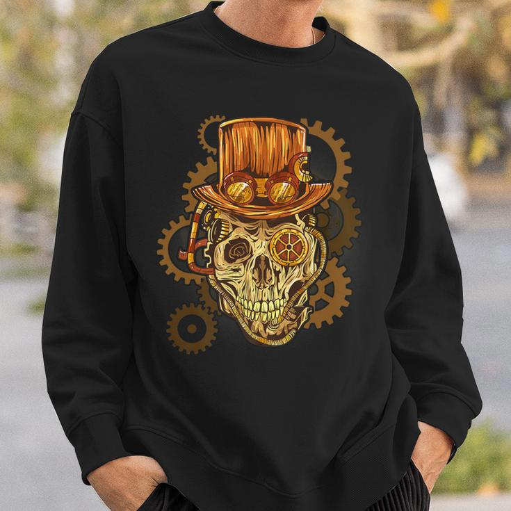 Retro Steampunk Skull Vintage Gears Goth Sweatshirt Gifts for Him