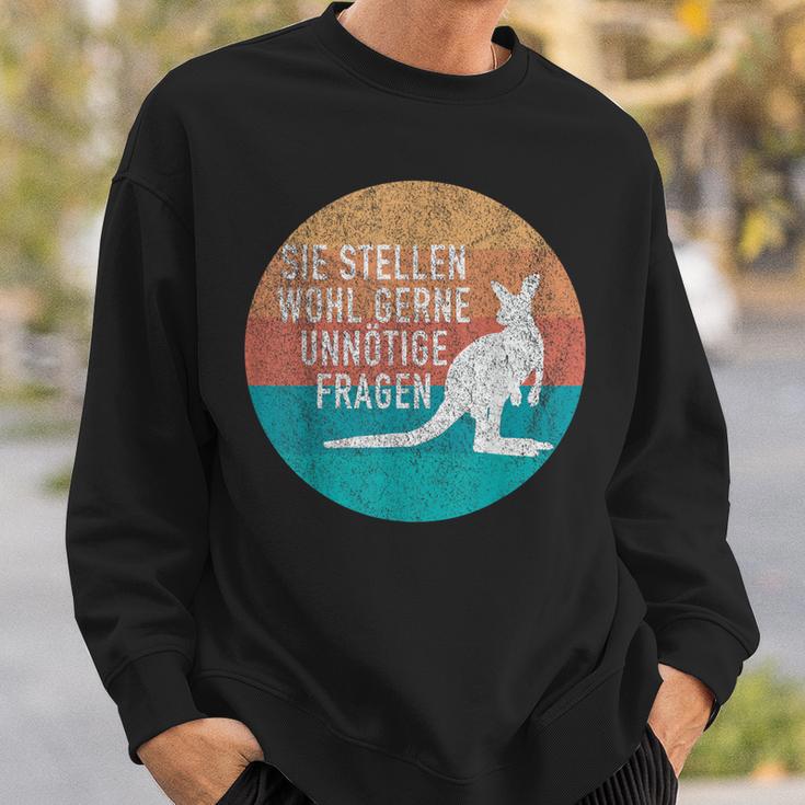 Retro Stil Känguru Sweatshirt Unnötige Fragen Spruch Geschenke für Ihn