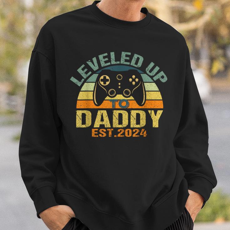 Retro-Vater Ist 2024 Zum Ersten Mal Papa Geworden Sweatshirt Geschenke für Ihn