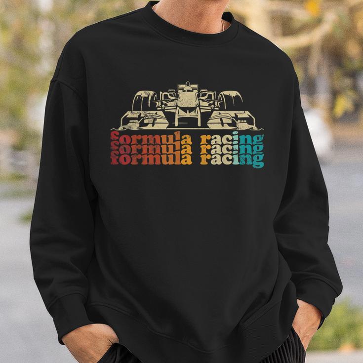 Retro Vintage Formula Racing Silhouette Race Car Lovers Fan Sweatshirt Gifts for Him