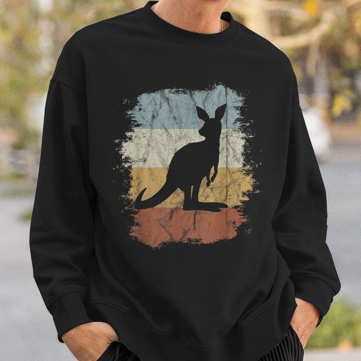 Retro Vintage Kangaroo Silhouette Funky Bag Animal Sweatshirt Geschenke für Ihn