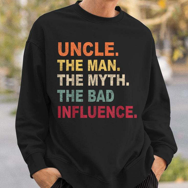Retro Vintage Uncle The Man The Myth The Bad Influence Men Sweatshirt Gifts for Him