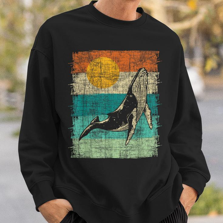 Retro Whale Lover Marine Biologist Aquarist Whales Animal Sweatshirt Gifts for Him