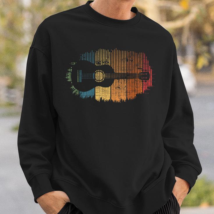 Retrointage Ukulele Player Guitarist Ukulele Ukulele Sweatshirt Geschenke für Ihn