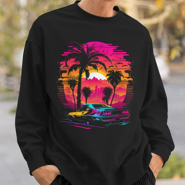 Retrowave Synthwave Aesthetic Sports Car 80S 90S Sweatshirt Gifts for Him