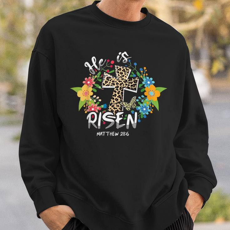 He Is Risen Bible Verse Colorful Easter Is About Jesus Sweatshirt Gifts for Him