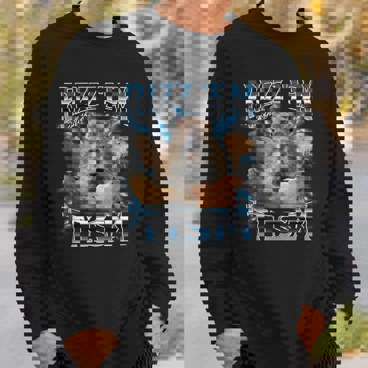 Rizz 'Em With The 'Tism Autism Awareness Meme Capybara Sweatshirt | Mazezy