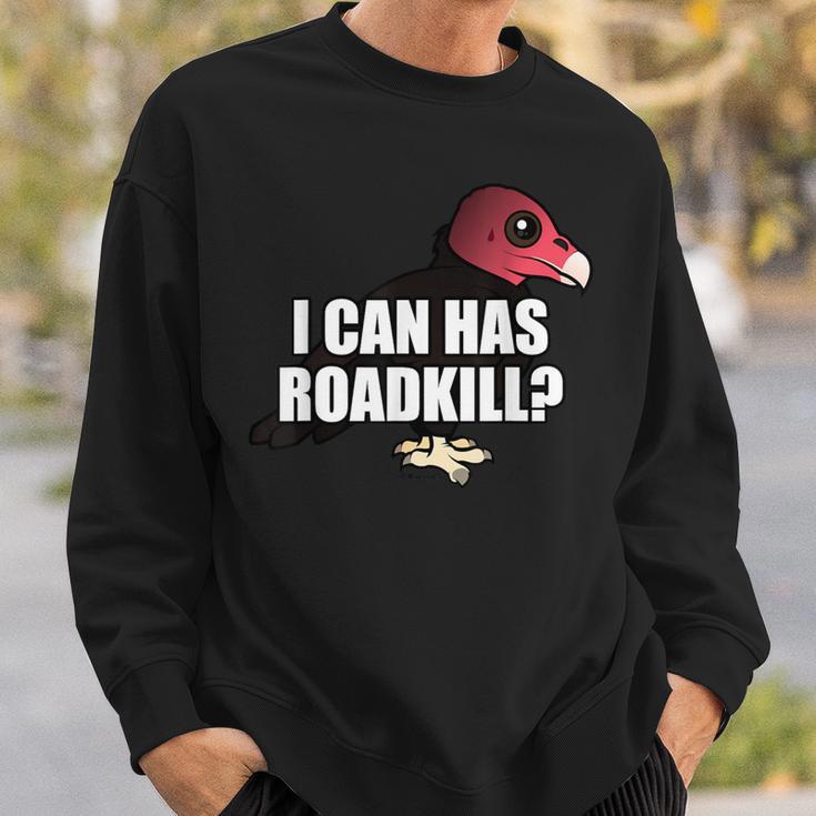 I Can Has Roadkill Cartoon Turkey Vulture Bird Meme Sweatshirt Gifts for Him