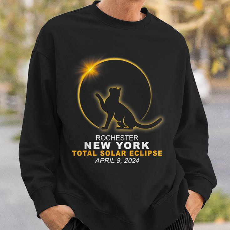 Rochester New York Cat Total Solar Eclipse 2024 Sweatshirt Gifts for Him