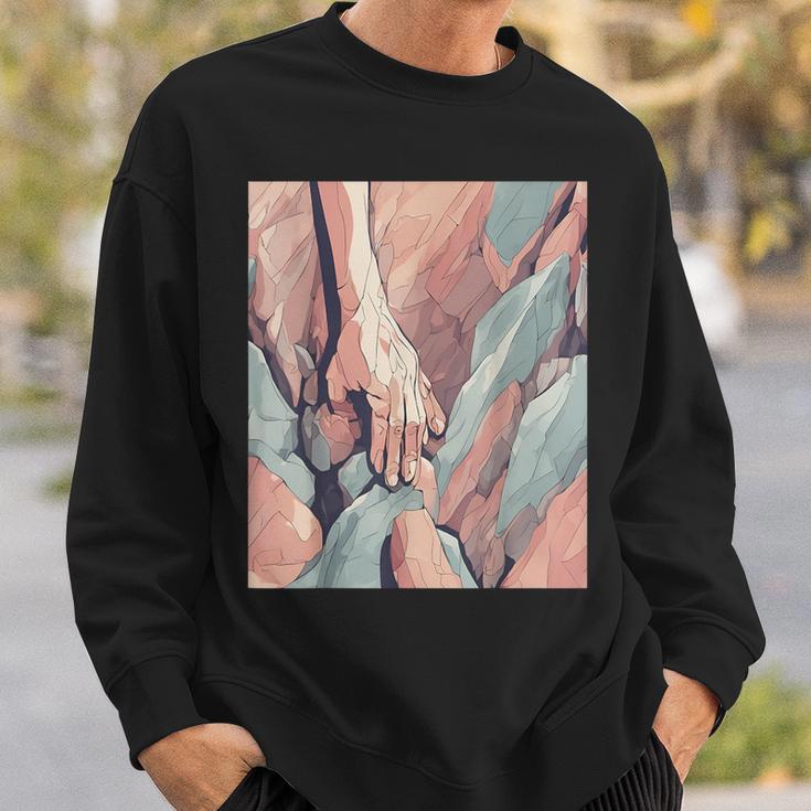 Rock Climbing Grip In Subtle Strength Sweatshirt Gifts for Him