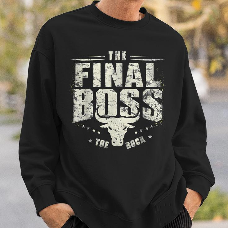 Rock Vintage Music Boss Final White Fun Music Lover Sweatshirt Gifts for Him