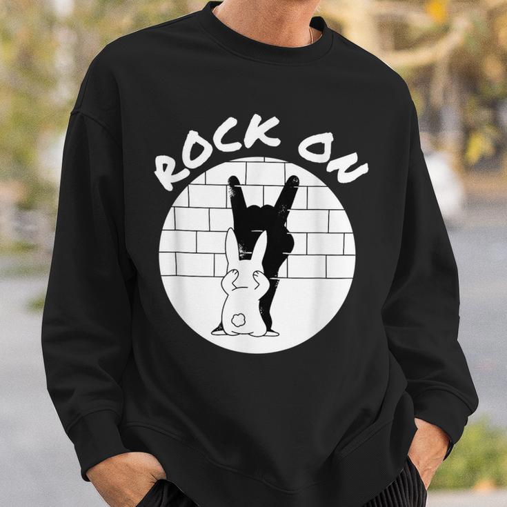 Rock'n'roll Hand Rabbit Sweatshirt Geschenke für Ihn