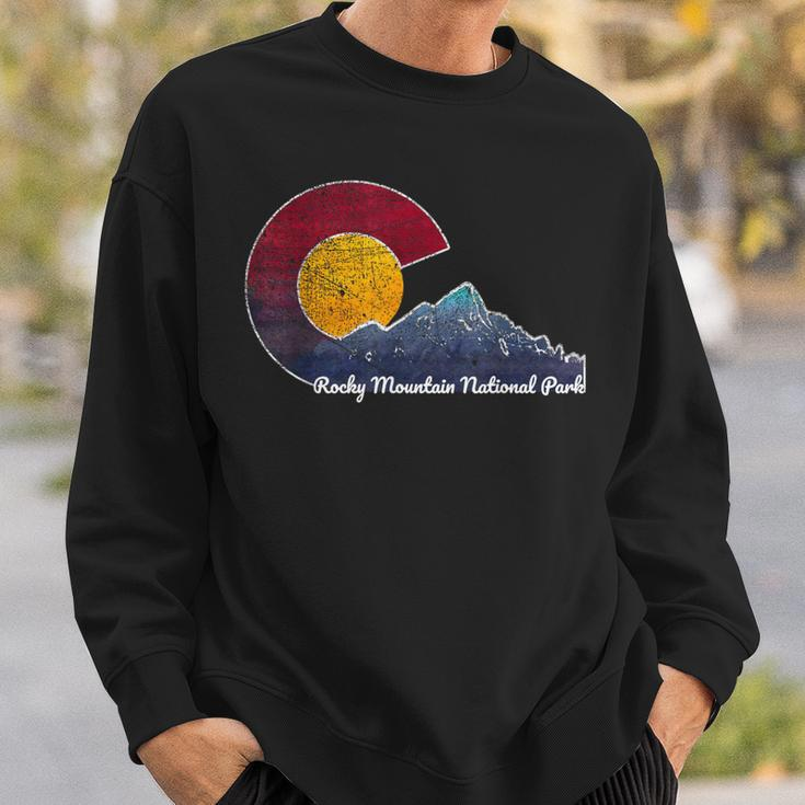 Rocky Mountain National Park Flag Inspired Scene Sweatshirt Gifts for Him