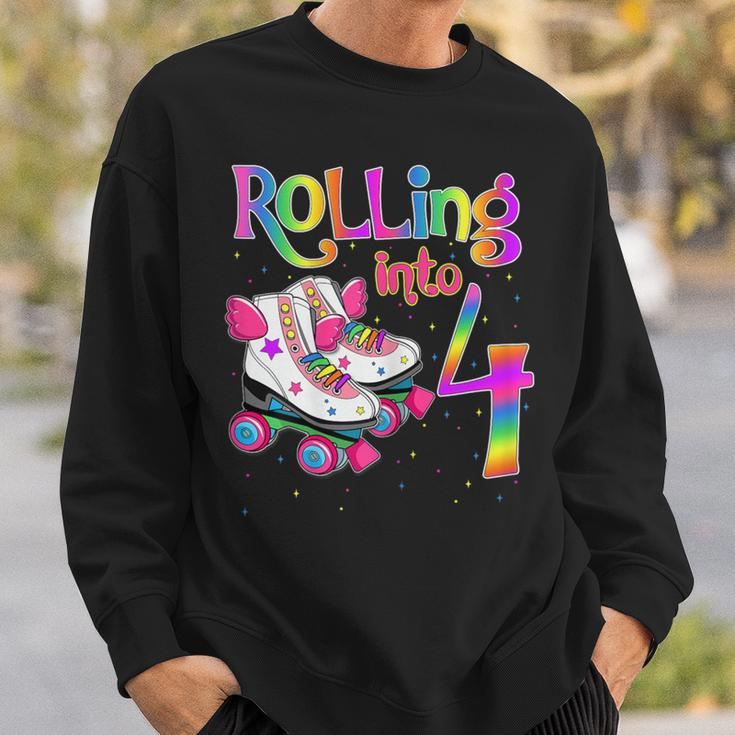 Rolling Into 4 Years Let's Roll I'm Turning 4 Roller Skate Sweatshirt Gifts for Him