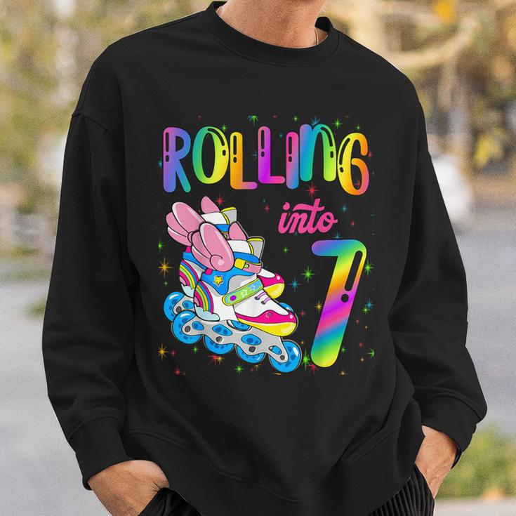 Rolling Into 7 Years Let's Roll I'm Turning 7 Roller Skate Sweatshirt Gifts for Him