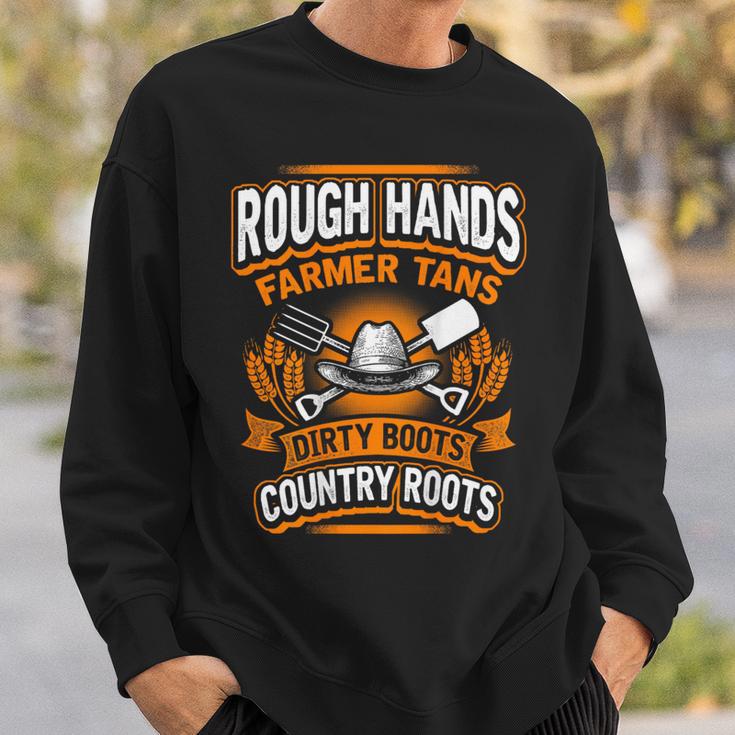 Rough Hands Farmer Tans Farmers Farming Backside Sweatshirt Gifts for Him