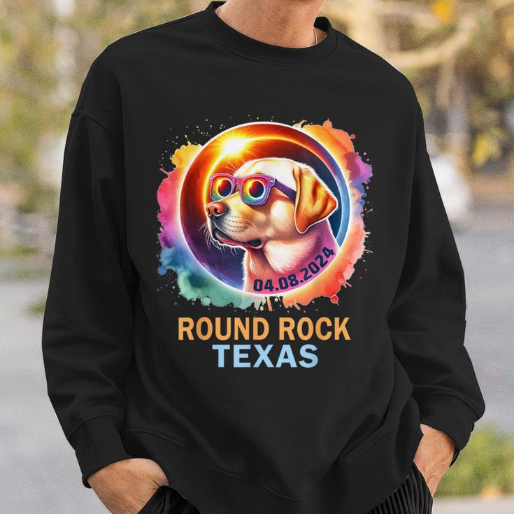 Round Rock Texas Total Solar Eclipse 2024 Labrador Retriever Sweatshirt Gifts for Him