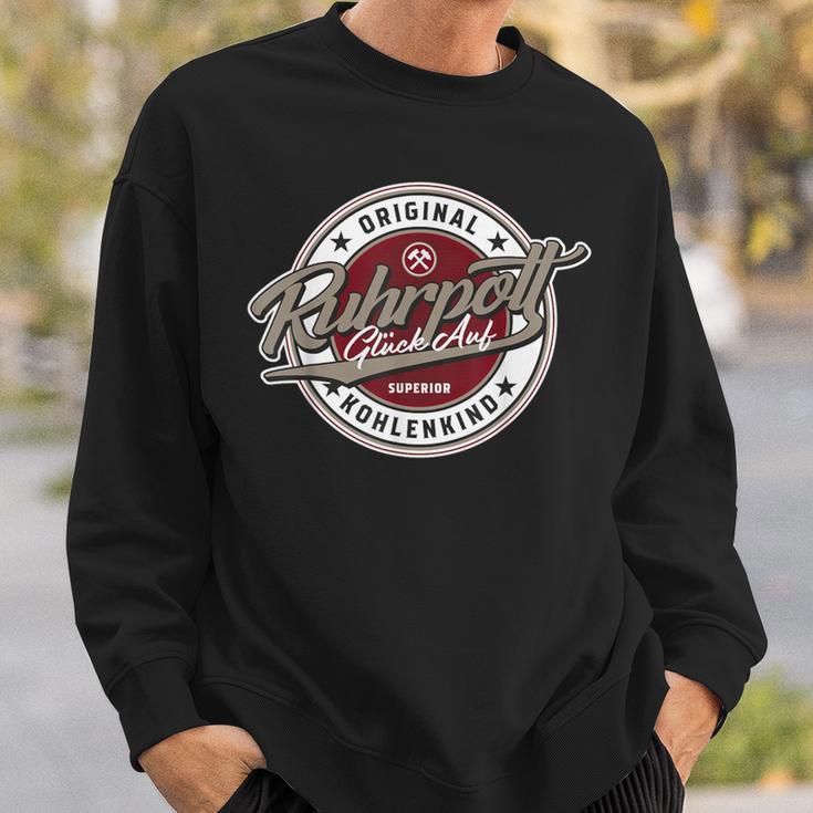 Ruhrpott Rocker Schwarz Sweatshirt, Kohlenkönig Aufdruck Design Geschenke für Ihn