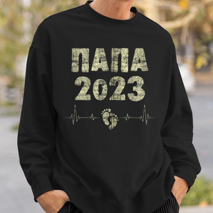 Russisch Frischgebackener Papa 2023 Papa 2023 Kapuzenjacke Sweatshirt Geschenke für Ihn