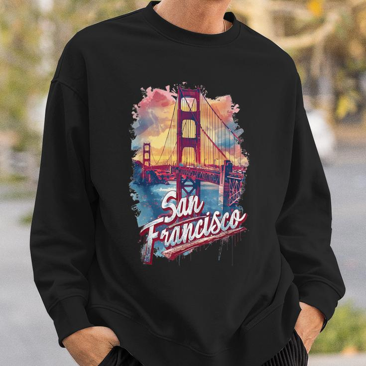 San Francisco Golden Gate Bridge Watercolour Souvenir Sweatshirt Geschenke für Ihn