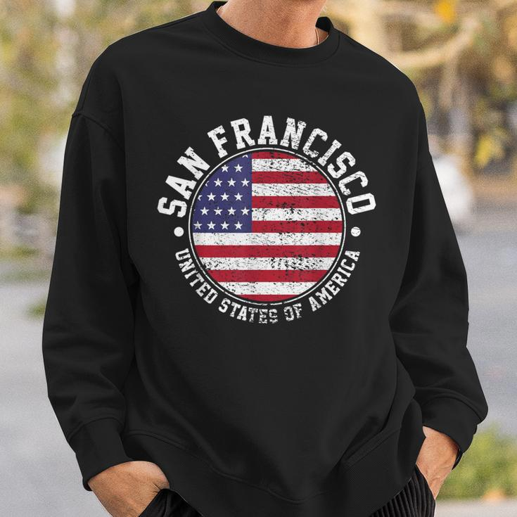 San Francisco USA-Flaggen-Design Schwarz Sweatshirt, Städteliebe Mode Geschenke für Ihn