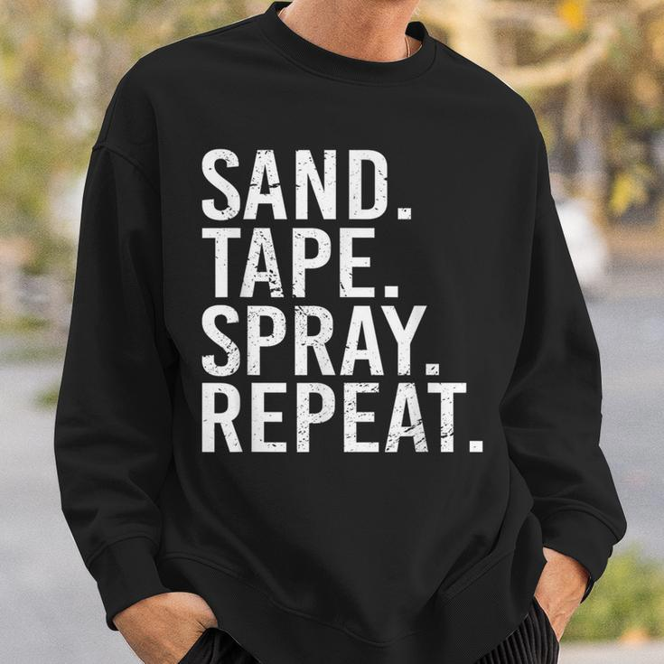 Sand Tape Spray Repeat Auto Body Painter Automotive Painter Sweatshirt Gifts for Him